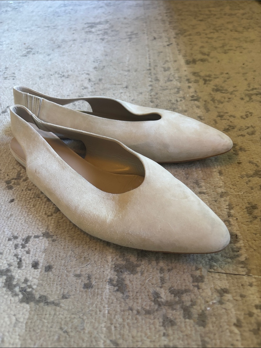 Everlane almond shape toe beige suede Sling backs - size 11